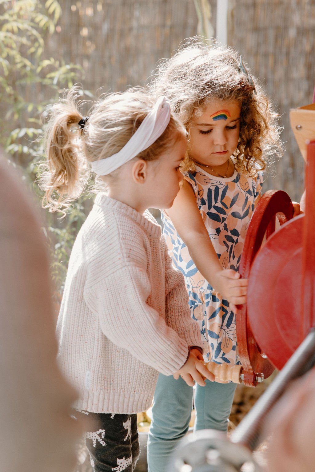 Children playing at Marin Mountain School Apple Faire harvest festival in Corte Madera