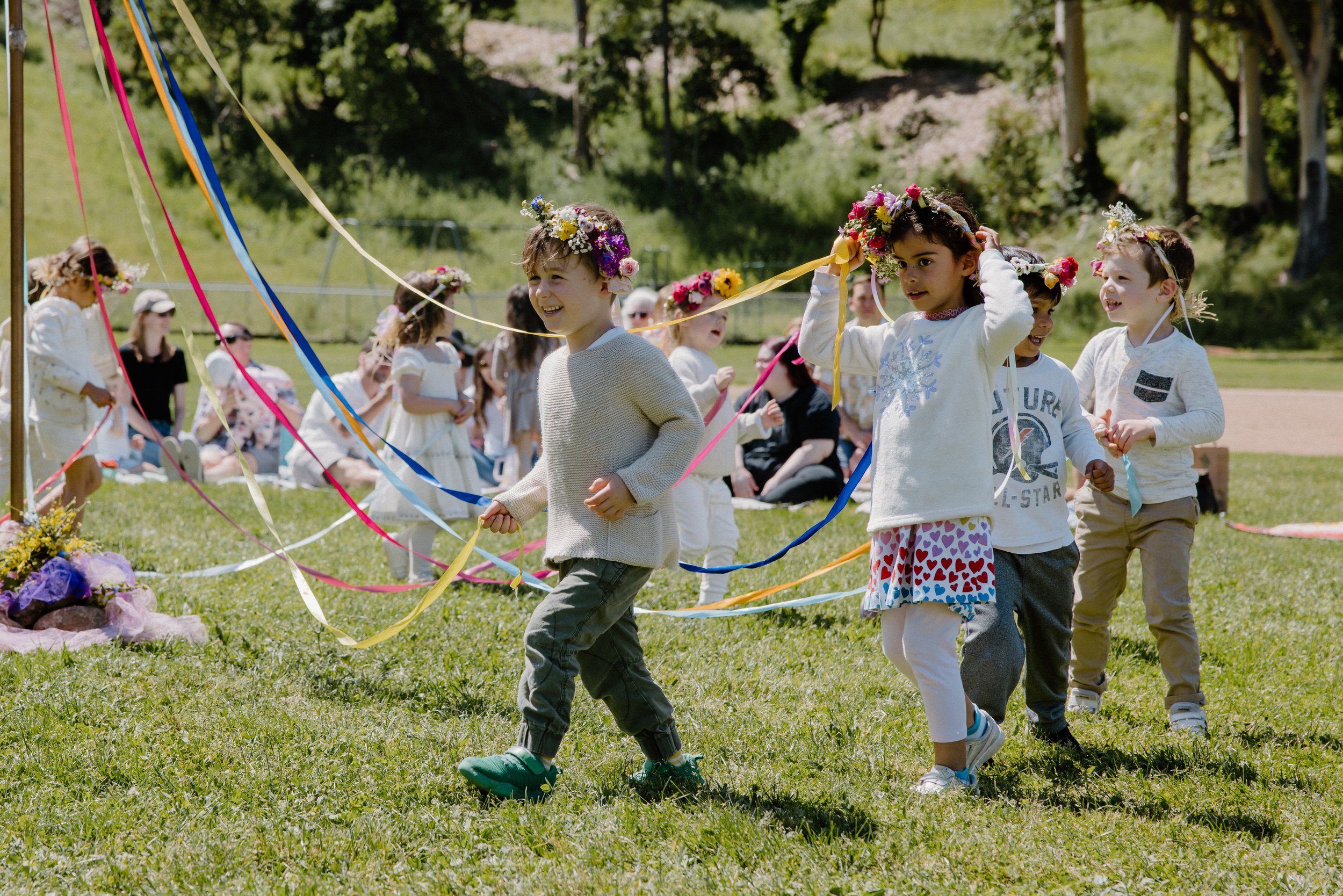 May Faire maypole celebration at Marin Mountain School